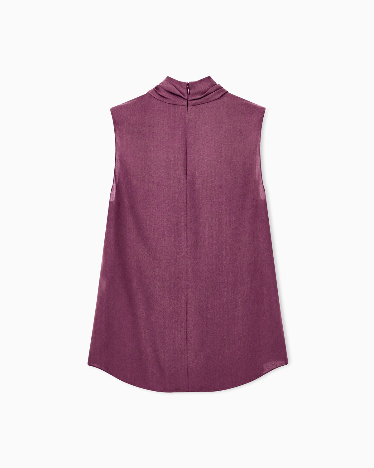 Shirt sleeveless silk georgette with draped neckline