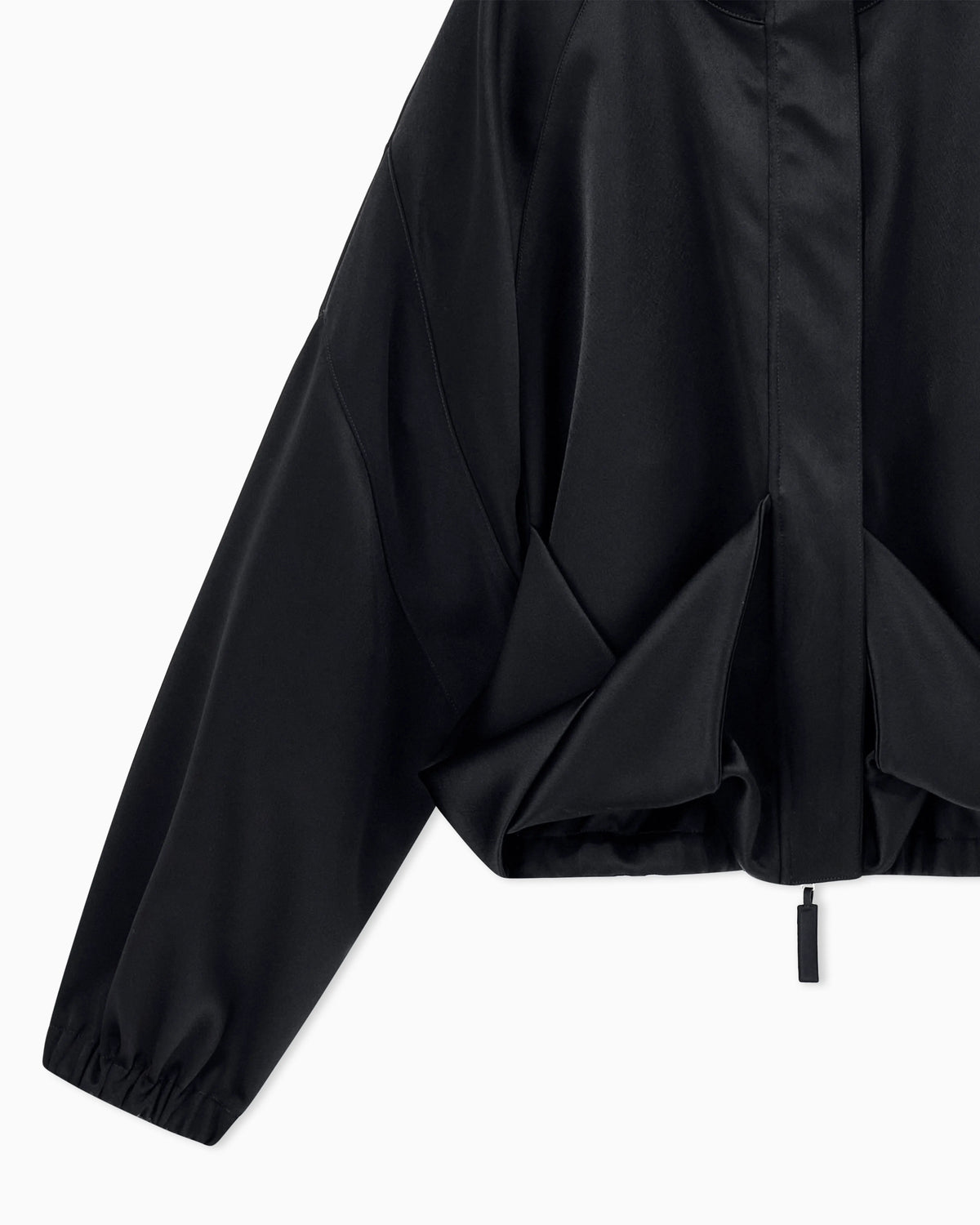 Caban coat in techno duchesse with raglan sleeves