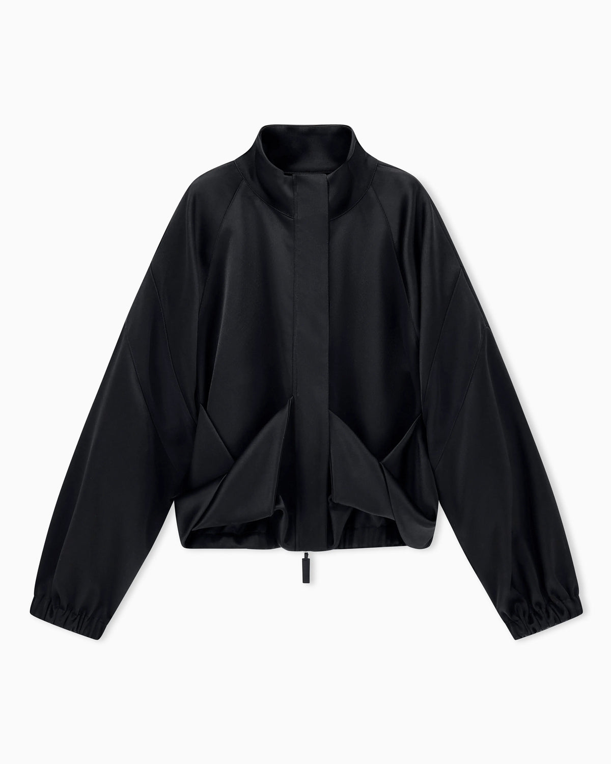 Caban coat in techno duchesse with raglan sleeves