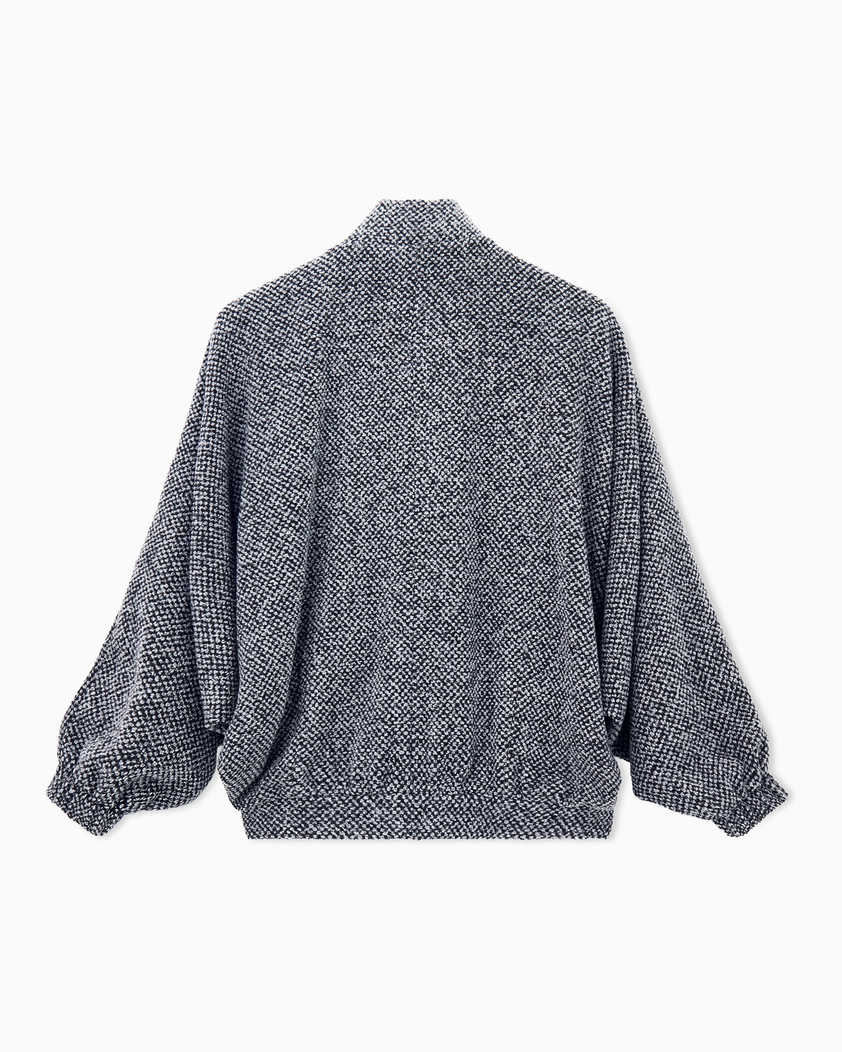 Caban coat in bouclé-effect cashmere and silk with zip