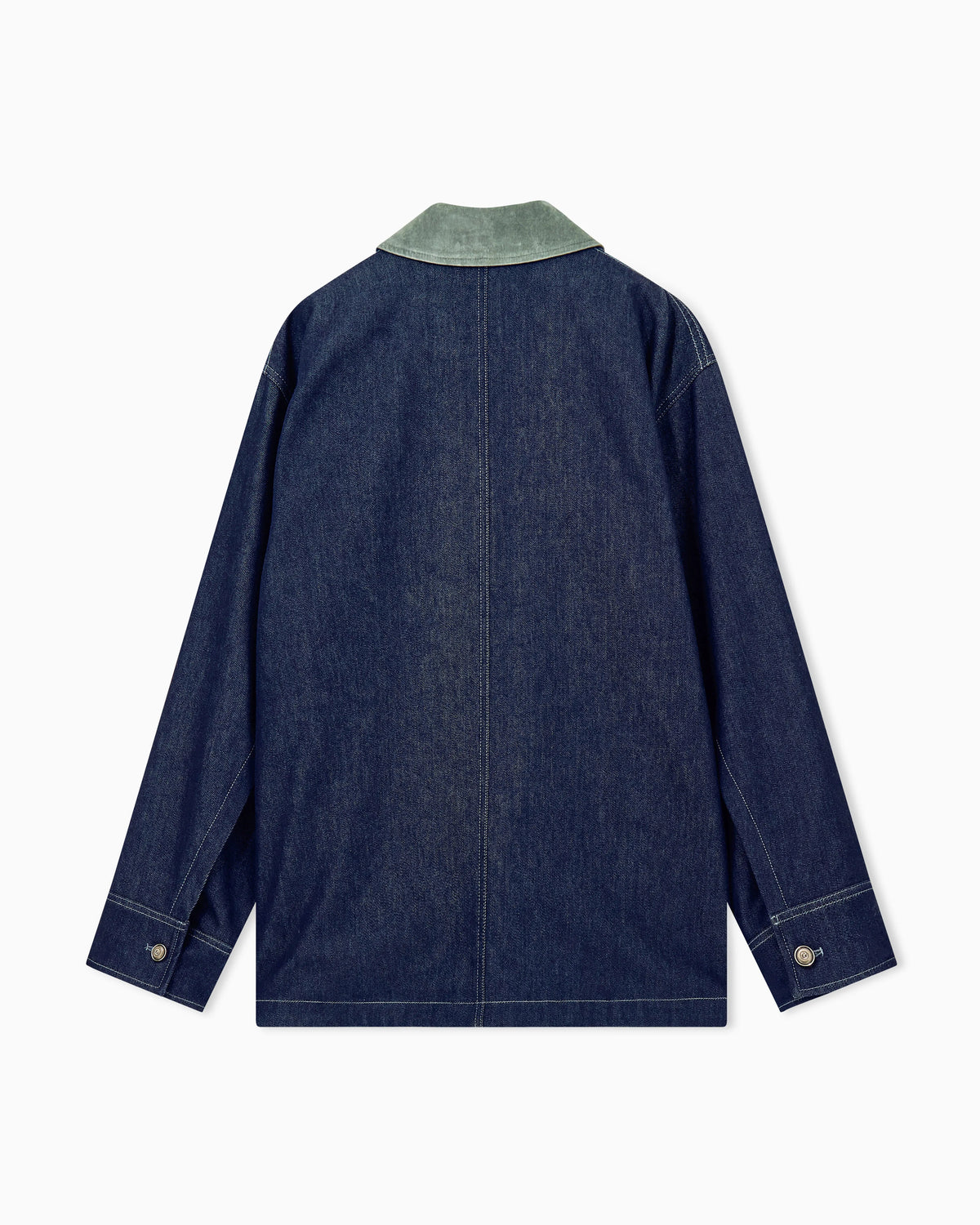 Caban coat oversized fit reactive denim and virgin wool