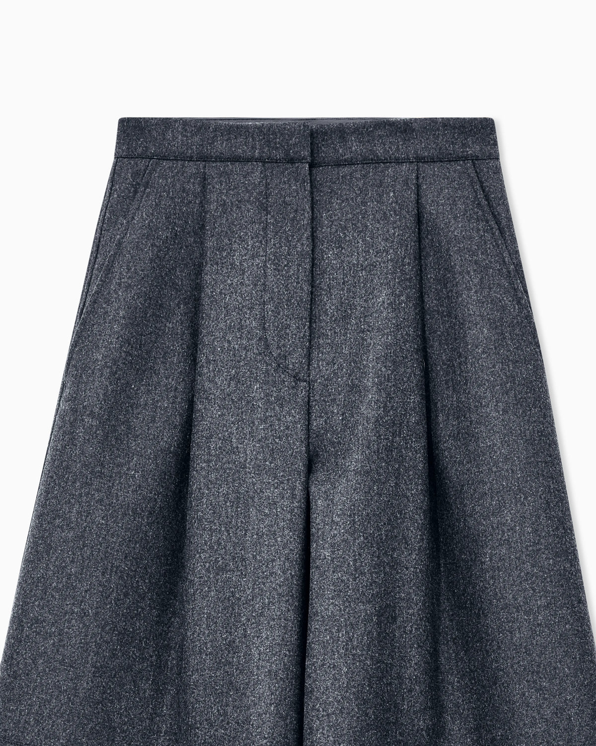 Wide-leg trousers in bonded wool and cashmere flannel