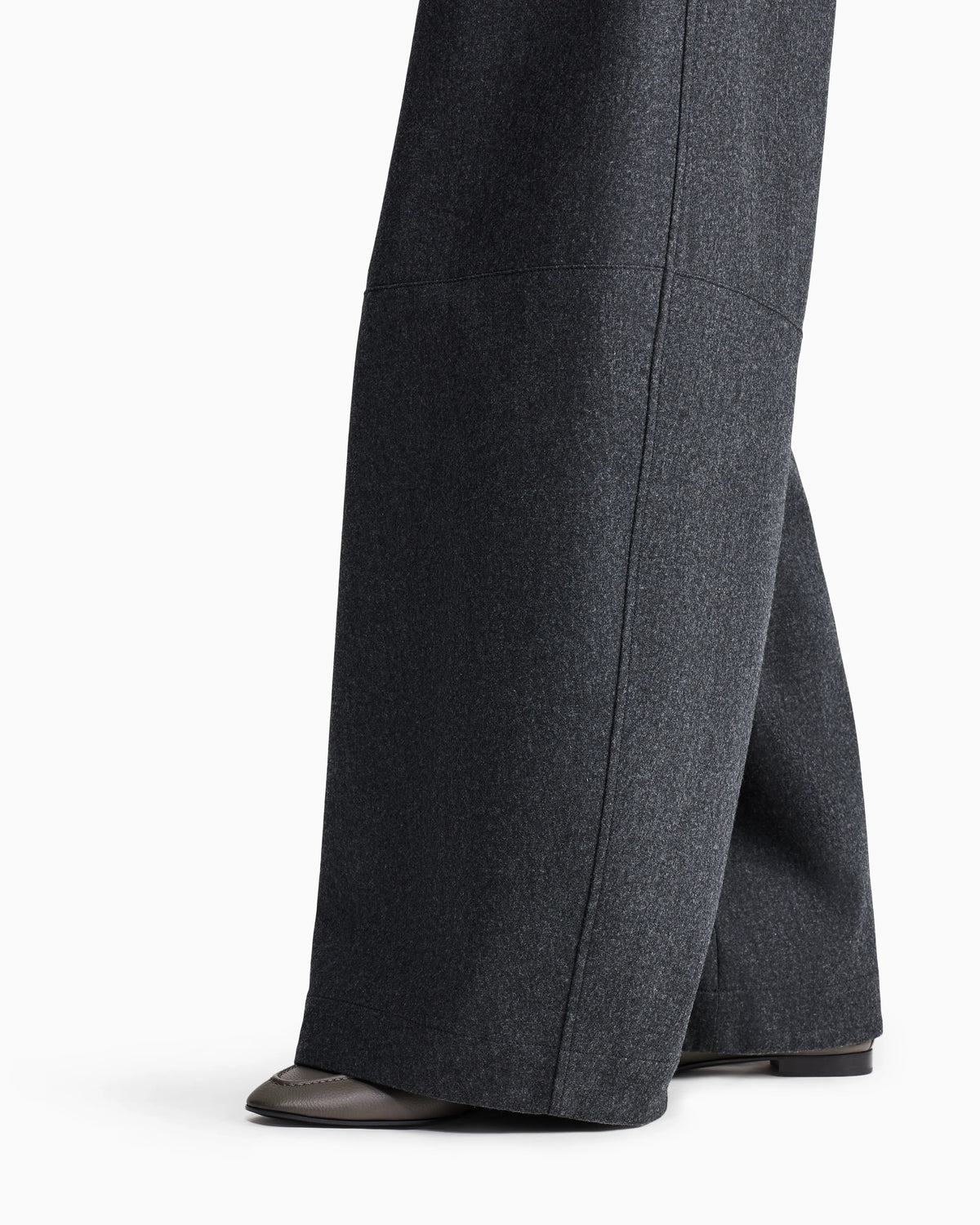Wide-leg trousers in bonded wool and cashmere flannel