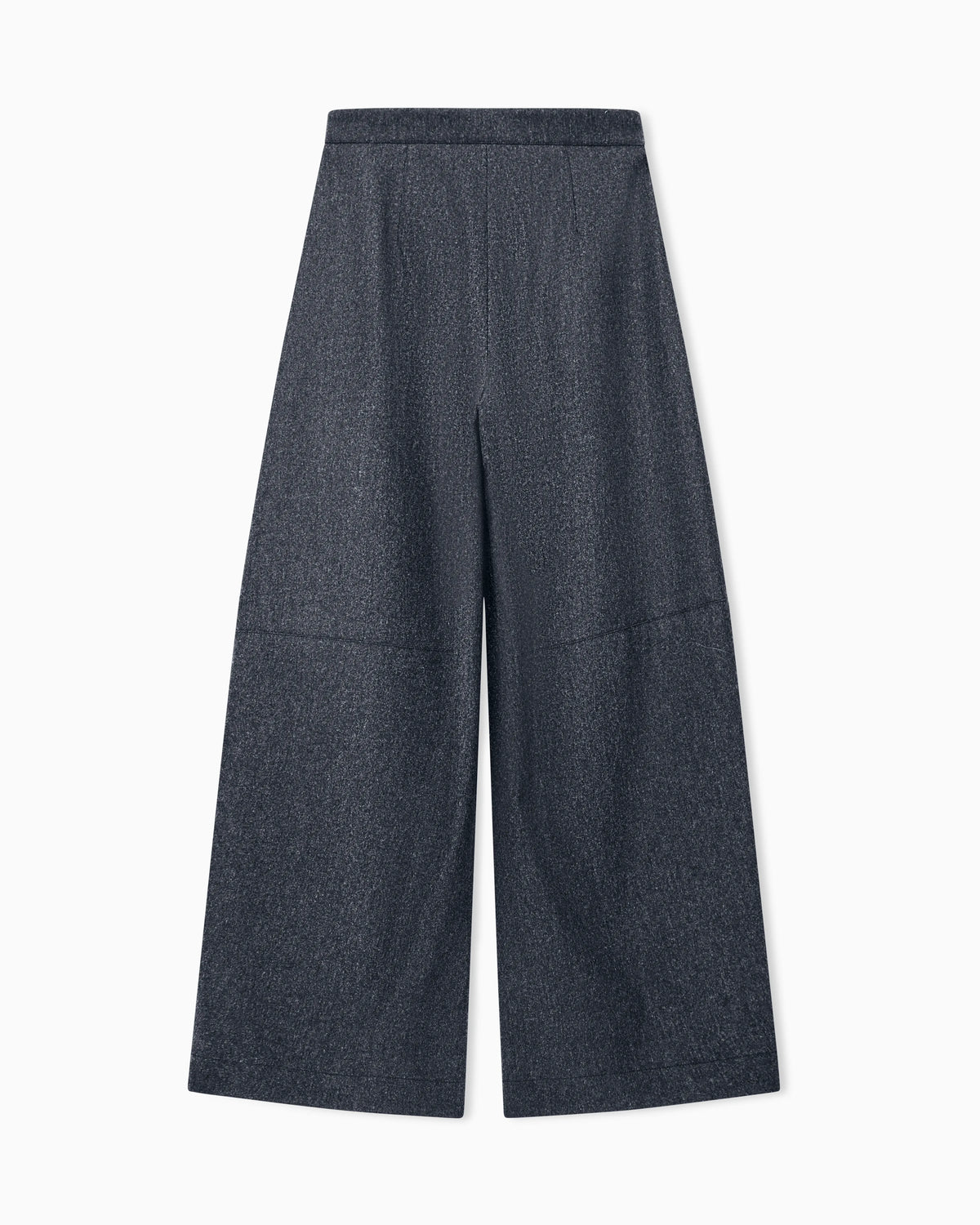 Wide-leg trousers in bonded wool and cashmere flannel