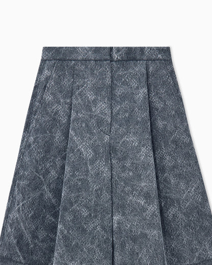 High-waisted pants in geometric jacquard viscose