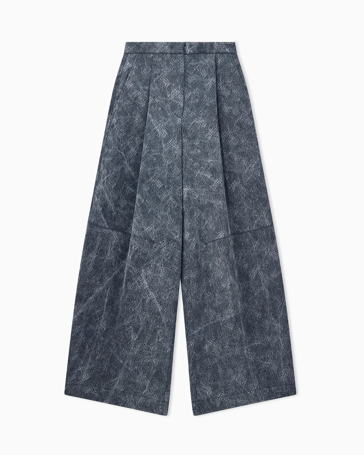 High-waisted pants in geometric jacquard viscose