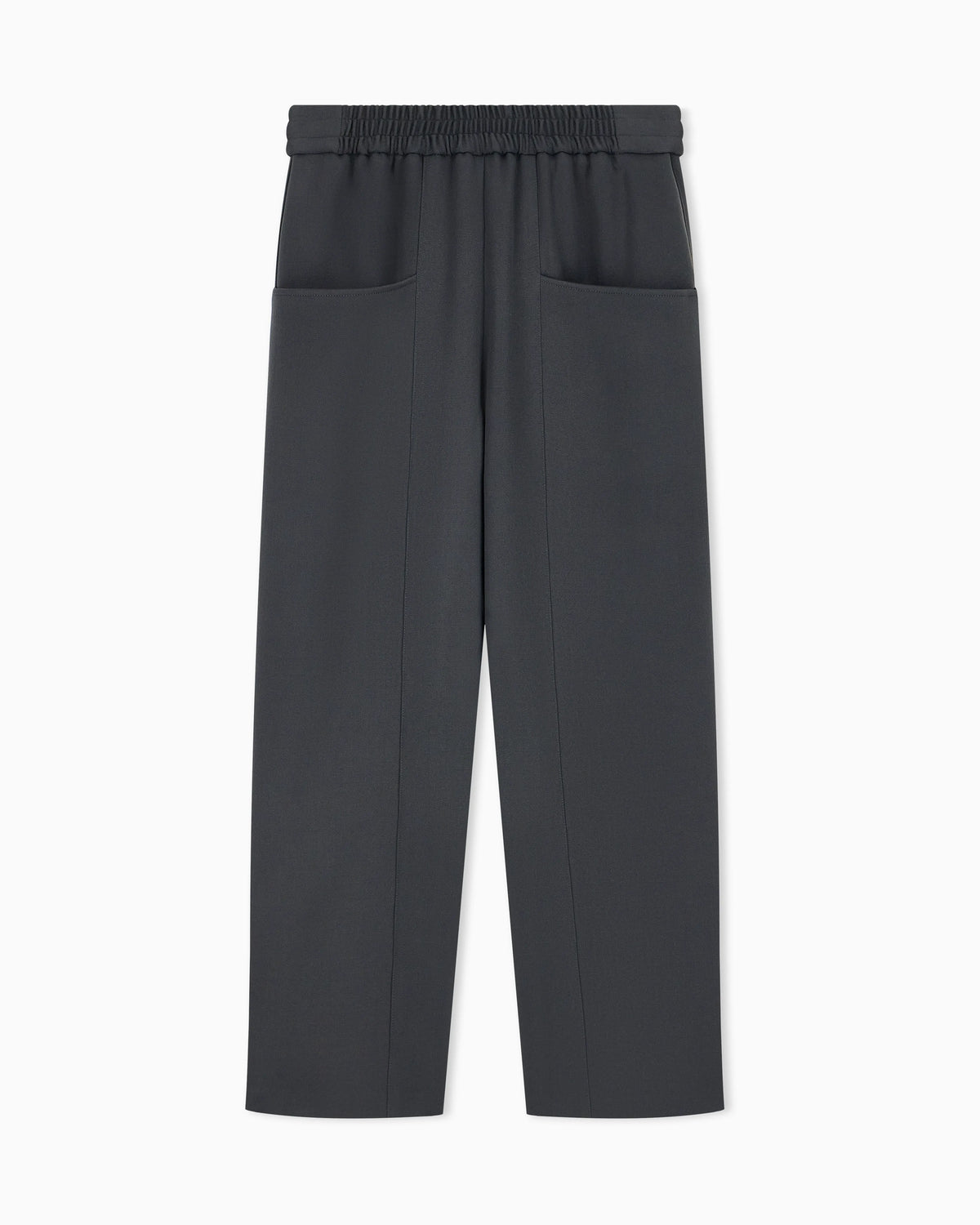 Pull-on trousers in stretch wool with pockets