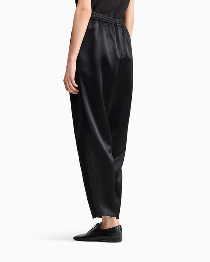 Trousers techno duchesse oversized fit with front pockets