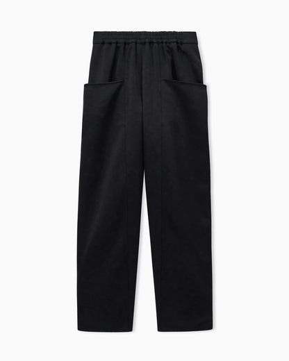 Trousers techno duchesse oversized fit with front pockets
