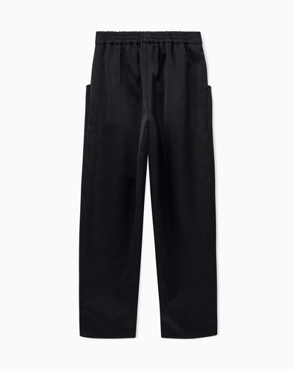 Trousers techno duchesse oversized fit with front pockets