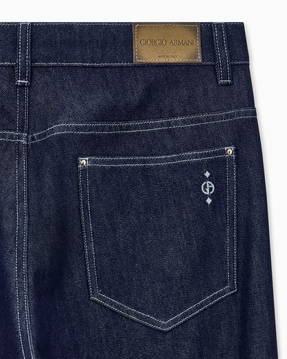 Trouser regular fit 5 pocket cotton and virgin wool denim