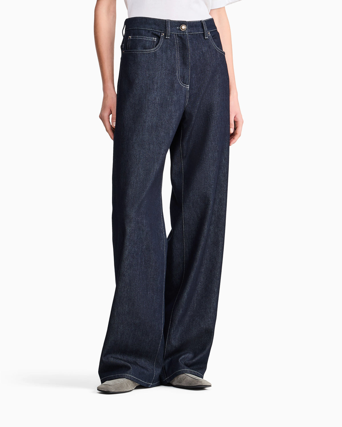 Trouser regular fit 5 pocket cotton and virgin wool denim