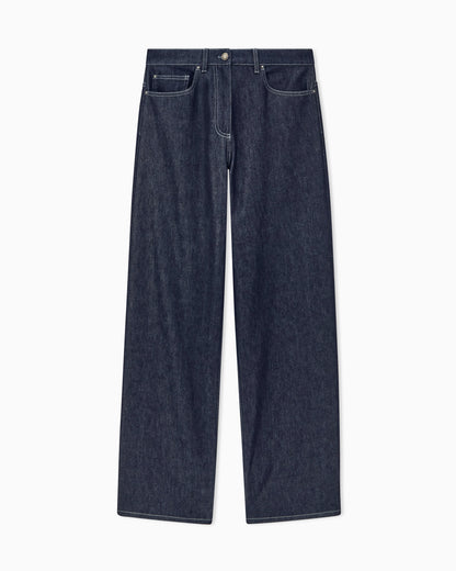 Trouser regular fit 5 pocket cotton and virgin wool denim