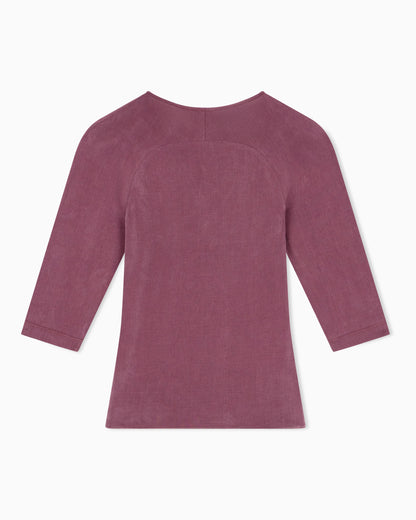 Long-sleeved cupro jersey top with draping
