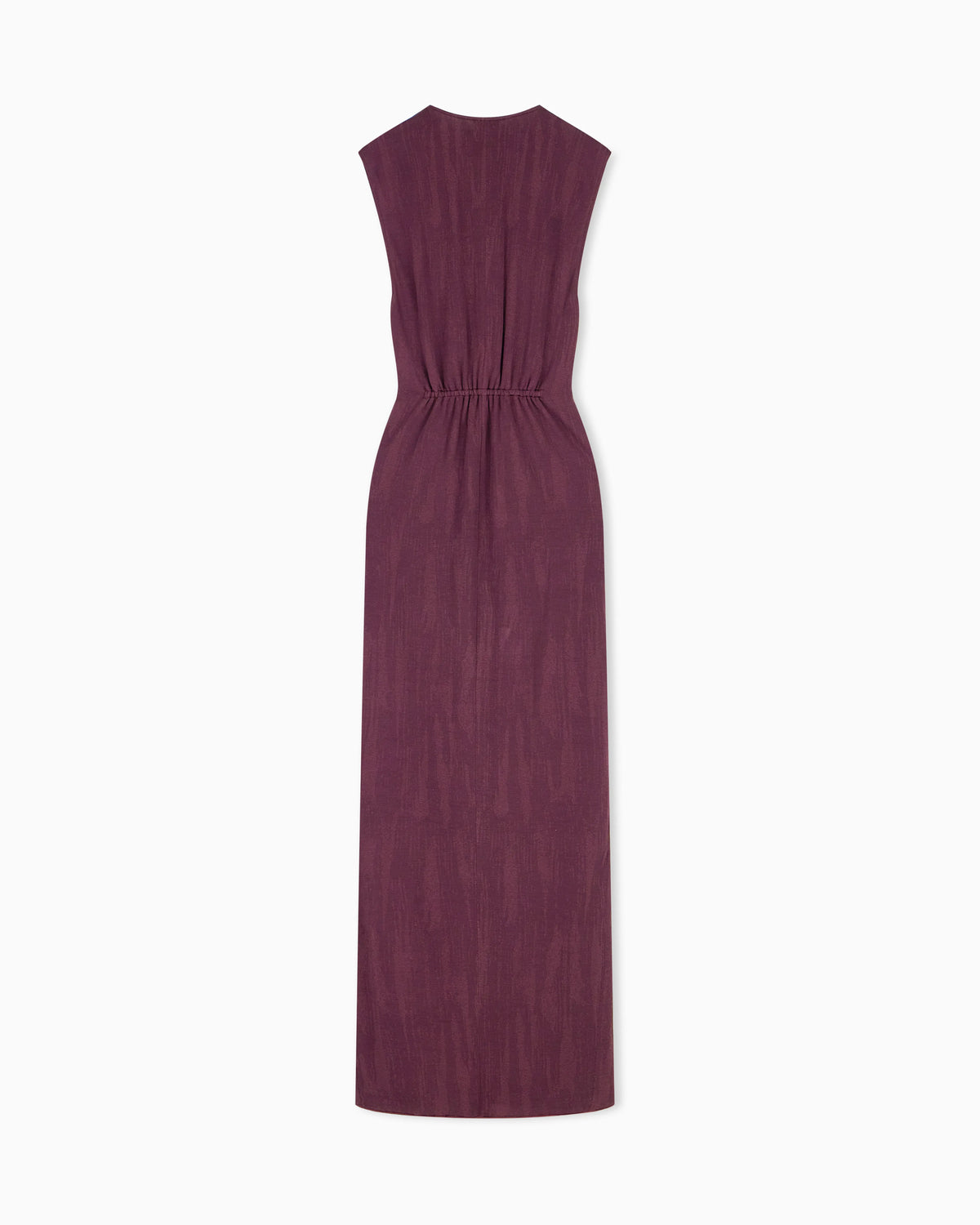 Long dress in viscose jersey with smocked honeycomb detail