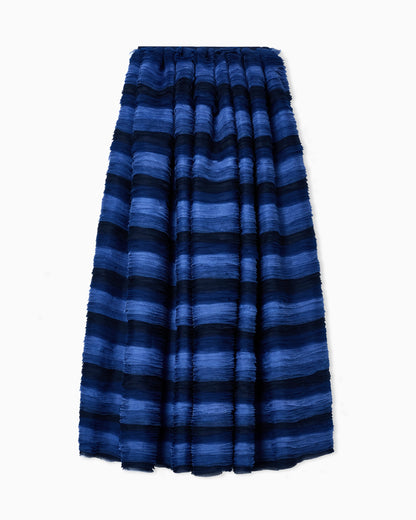 Long silk skirt with ruffles