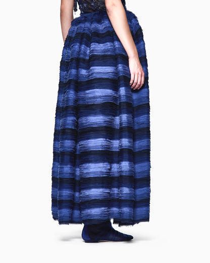 Long silk skirt with ruffles