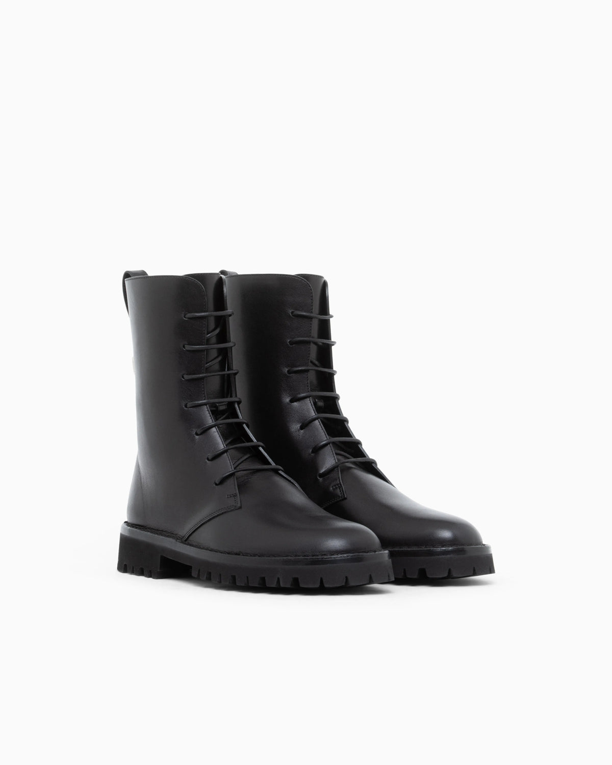 Boot leather upper with cushioned sole
