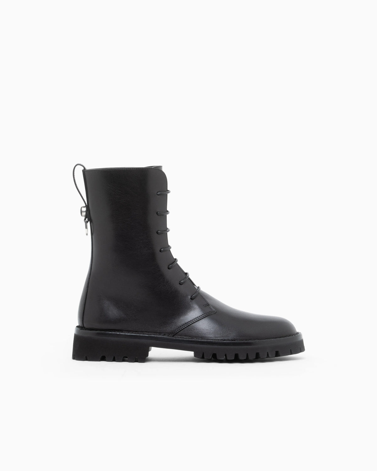 Boot leather upper with cushioned sole