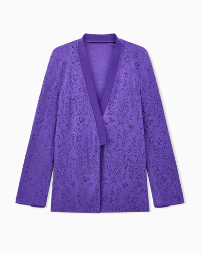 Viscose jersey shirt with rhinestones