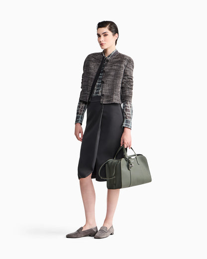 Skirt slim fit wrap in double stretch wool