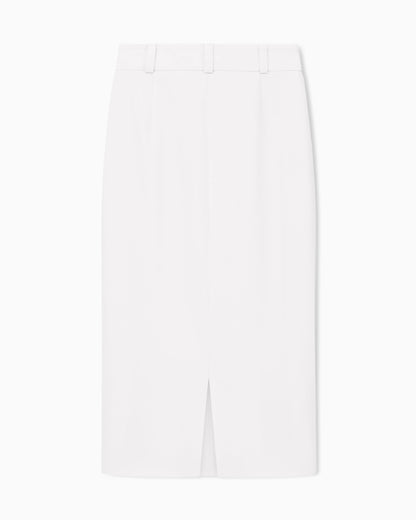 Unlined slim sheath dress in silk cady with slit