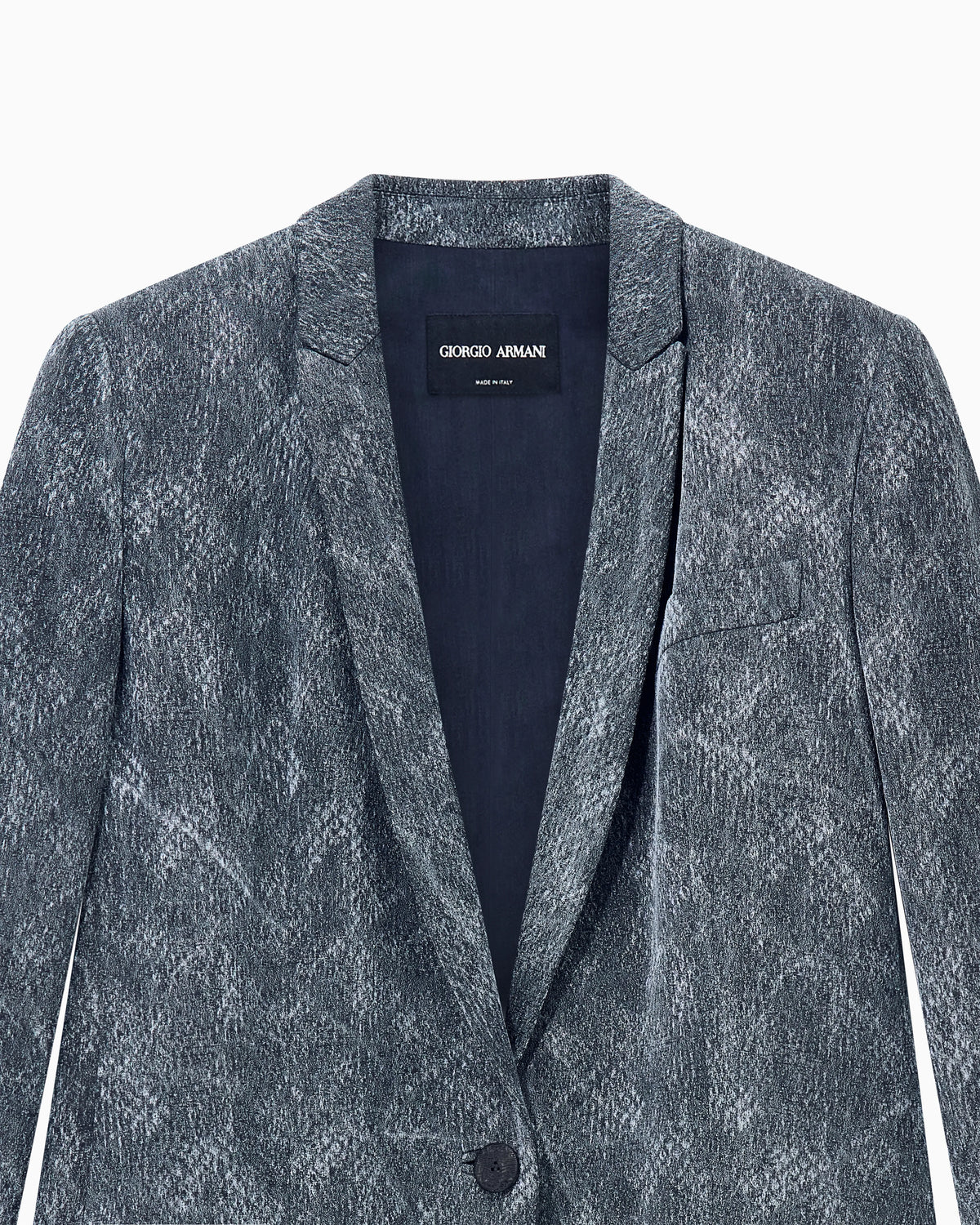 Single-breasted jacquard viscose blazer with geometric pattern
