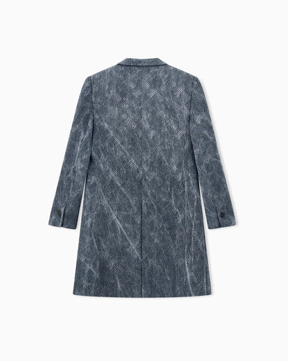 Single-breasted jacquard viscose blazer with geometric pattern