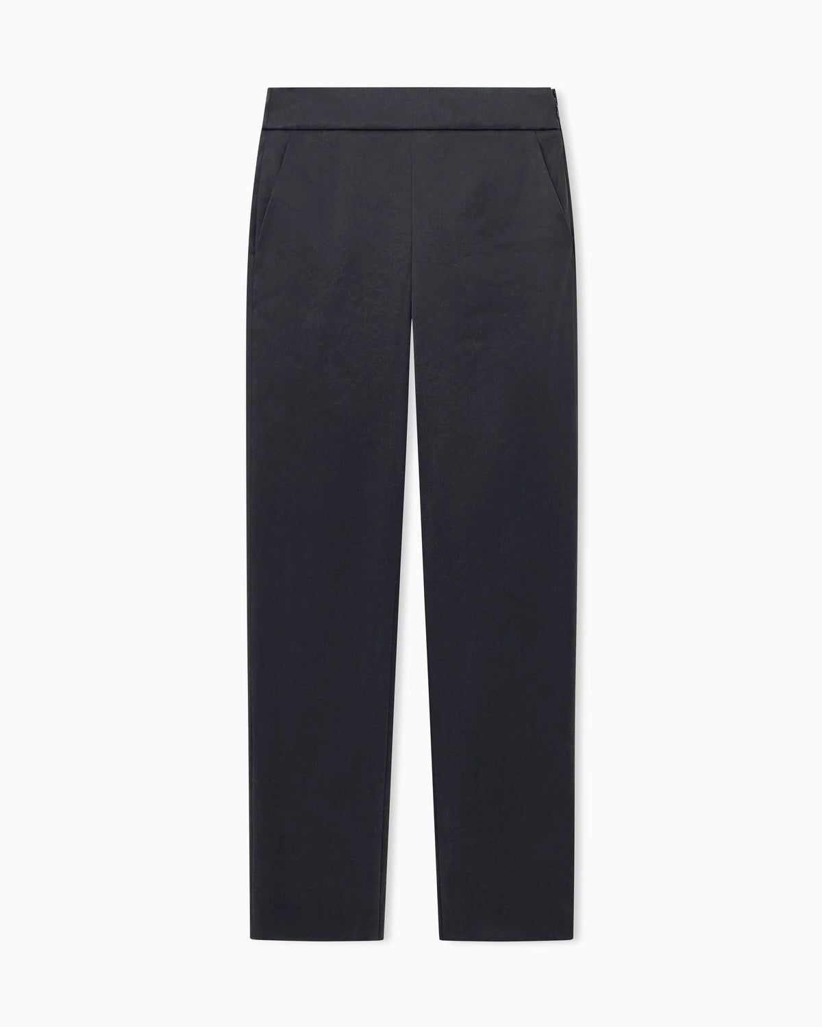 Slim-fit trousers in compact stretch silk