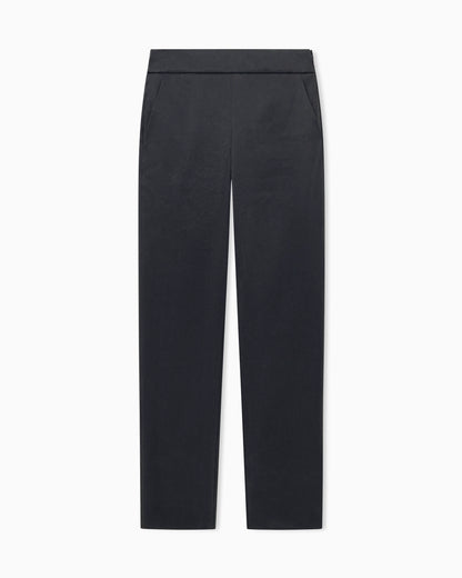 Slim-fit trousers in compact stretch silk