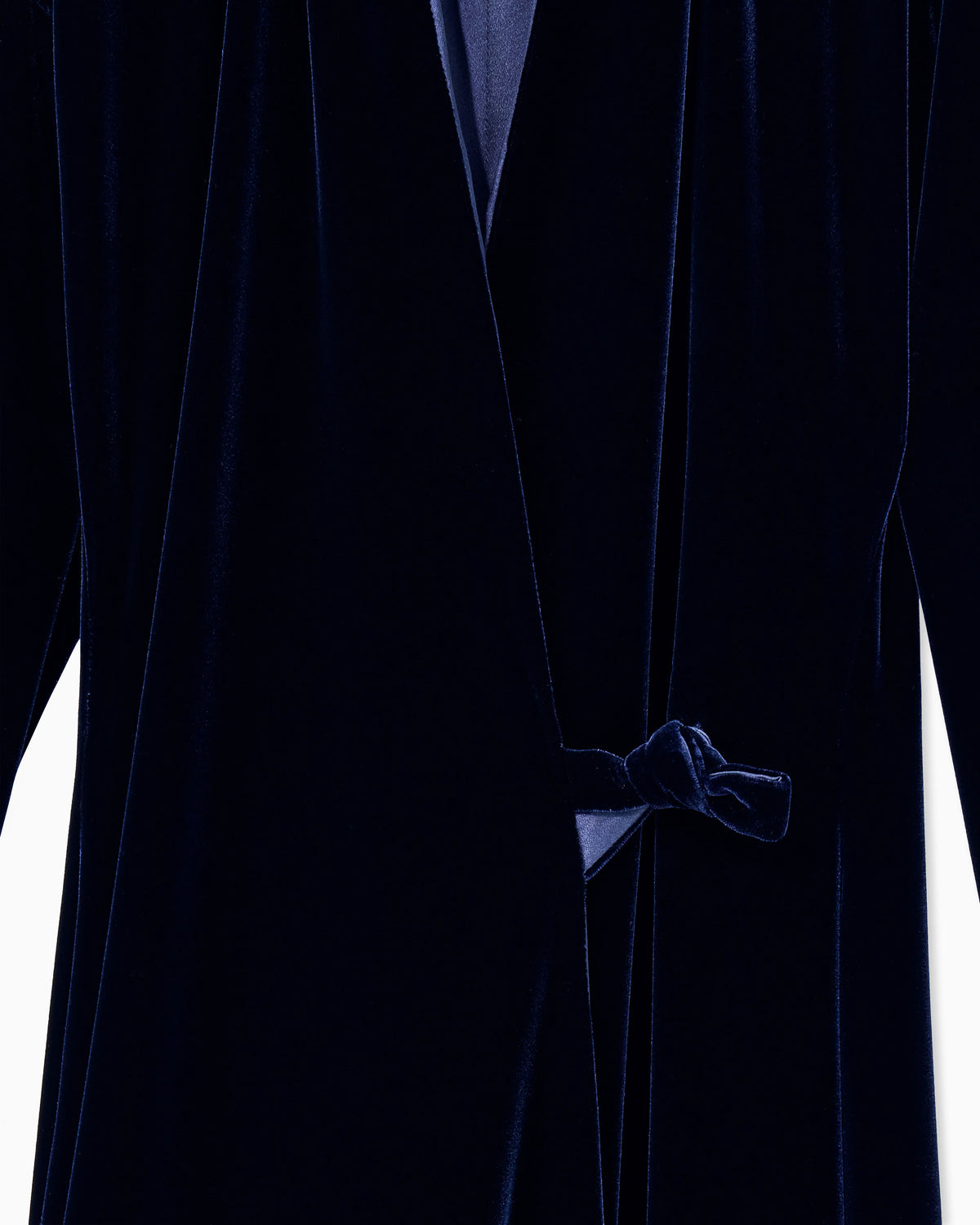 Long wrap dress in viscose and silk velvet