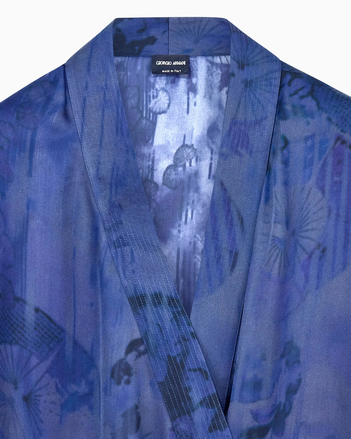 Shirt asymmetrical oversized in floral silk charmeuse