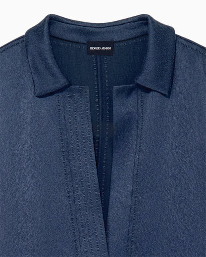 Shirt wide hammered satin with deep neckline