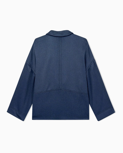 Shirt wide hammered satin with deep neckline