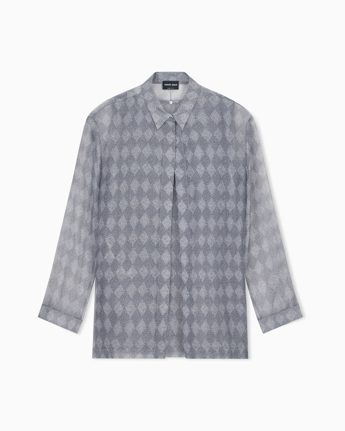 Shirt twin-set regular fit silk chiffon diamond pattern
