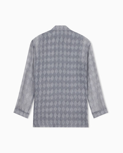 Shirt twin-set regular fit silk chiffon diamond pattern