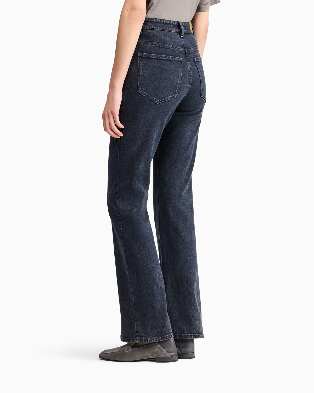 Slim-fit flare jeans in overdyed stretch cotton denim