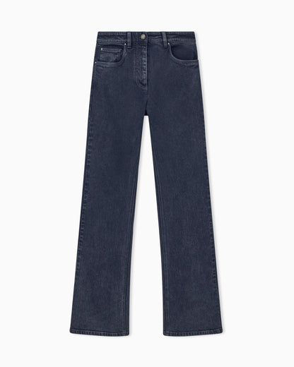 Slim-fit flare jeans in overdyed stretch cotton denim