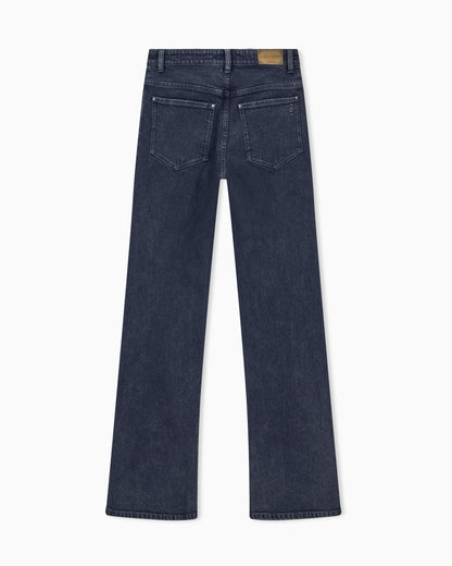 Slim-fit flare jeans in overdyed stretch cotton denim