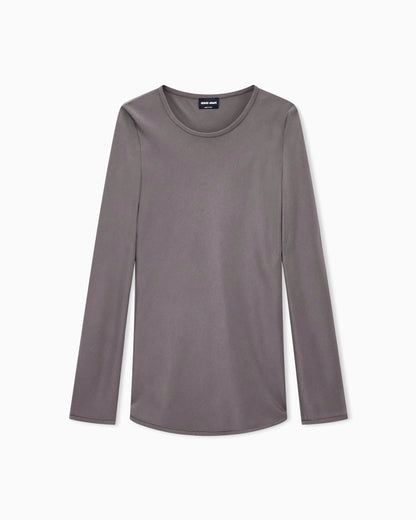 Slim-fit bias-cut blouse in stretch silk-blend crepe