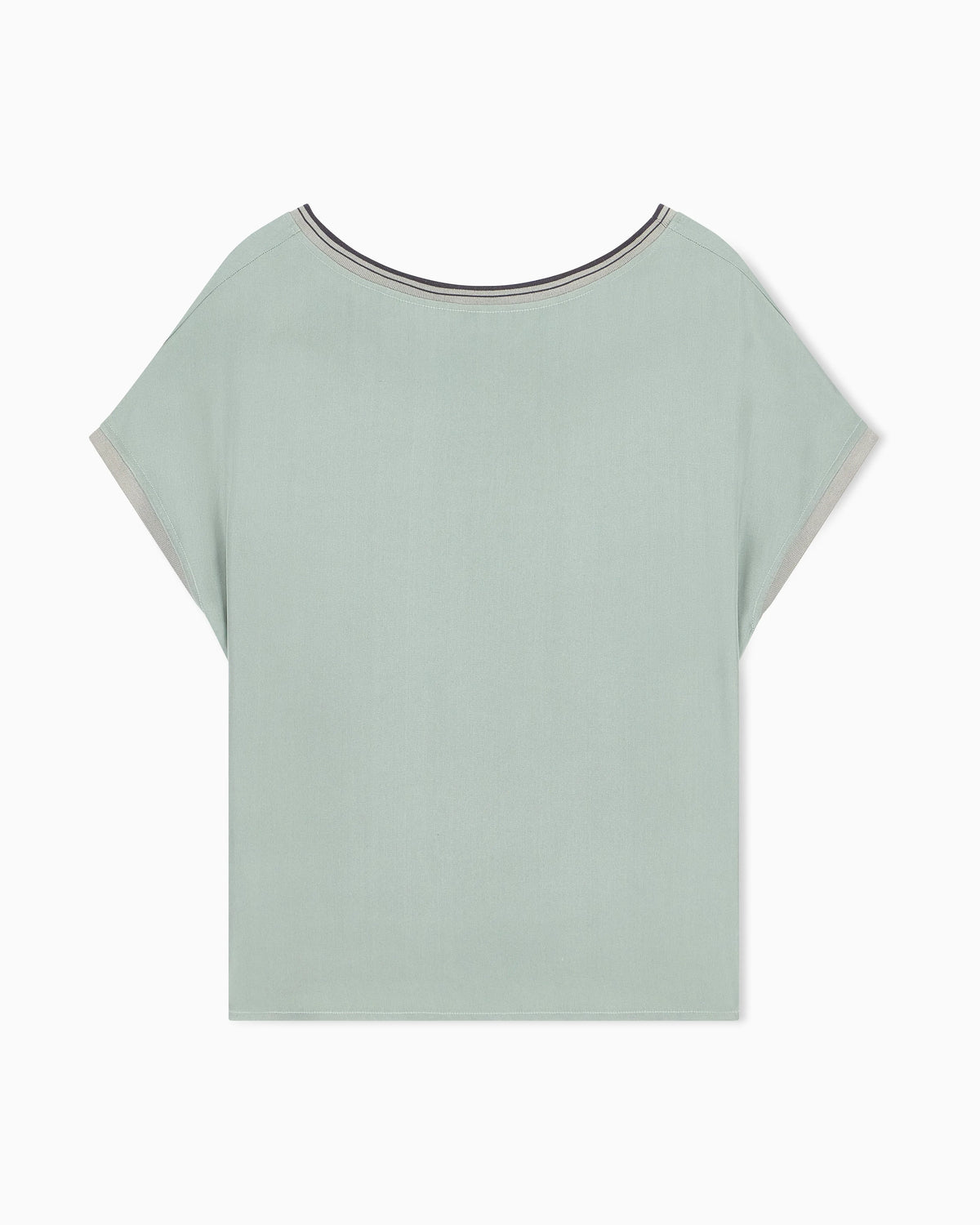 Blouse regular fit heavy washed silk ribbed crew neck