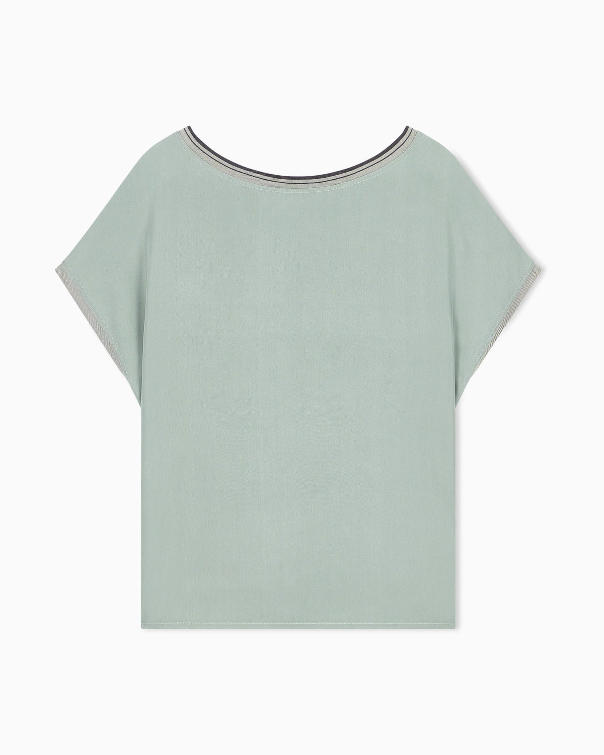 Blouse regular fit heavy washed silk ribbed crew neck