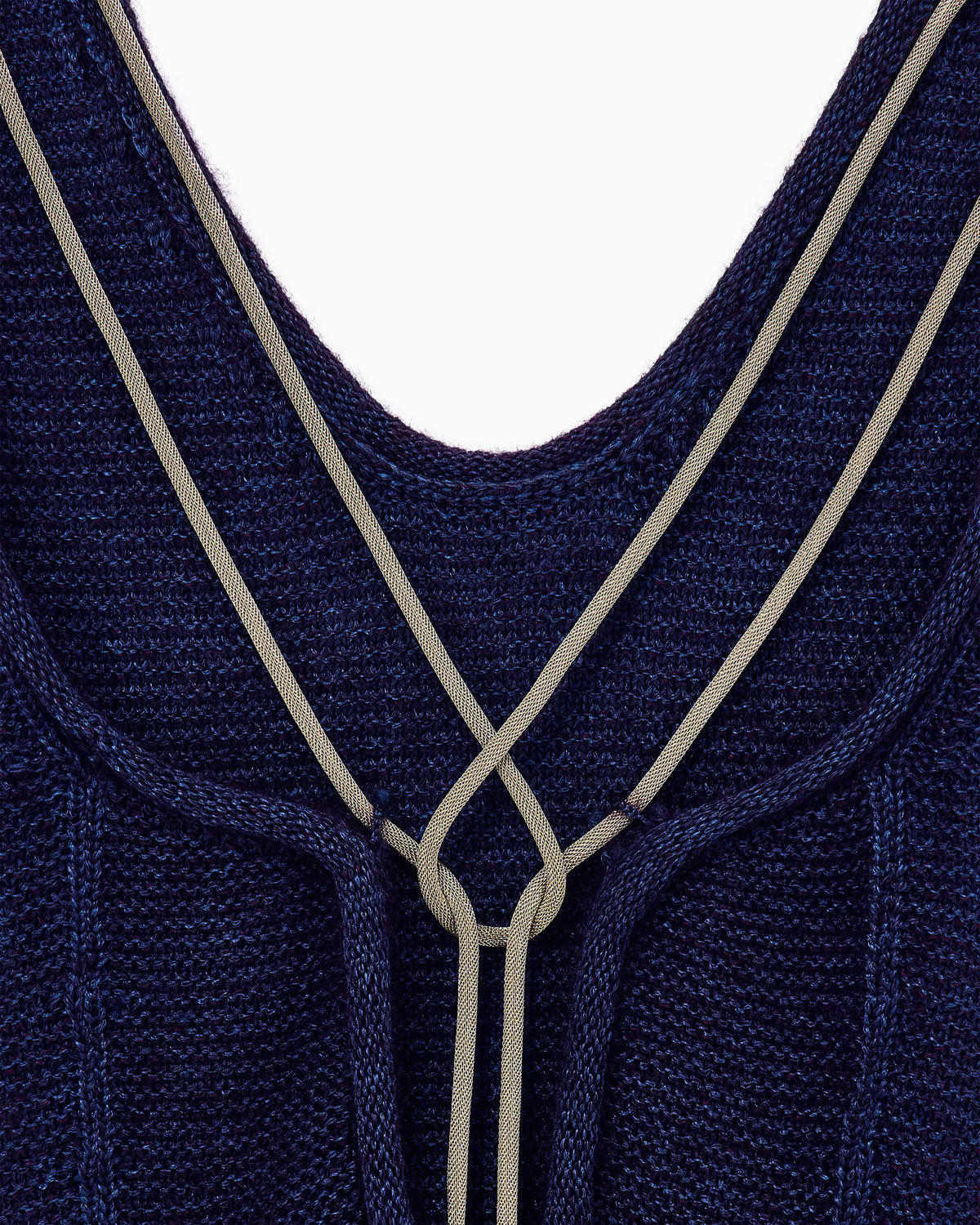 Sleeveless Top in Silk and Mohair Wool Knit with Crossover