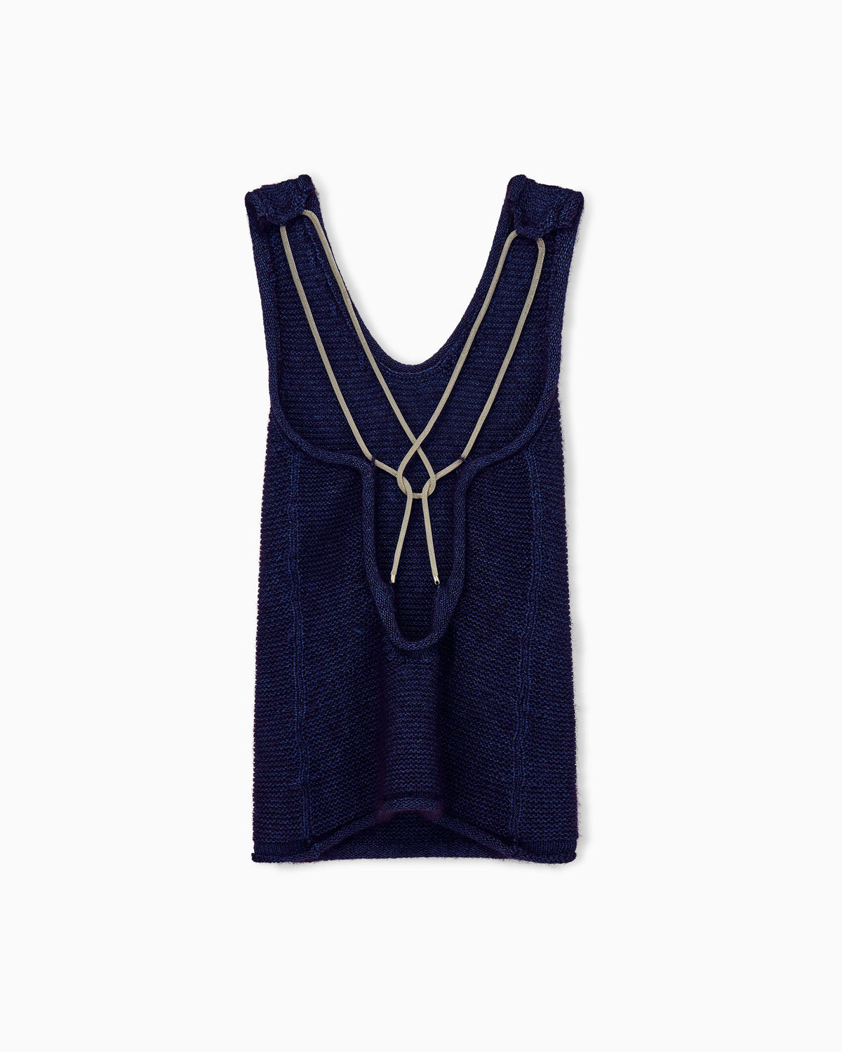 Sleeveless Top in Silk and Mohair Wool Knit with Crossover