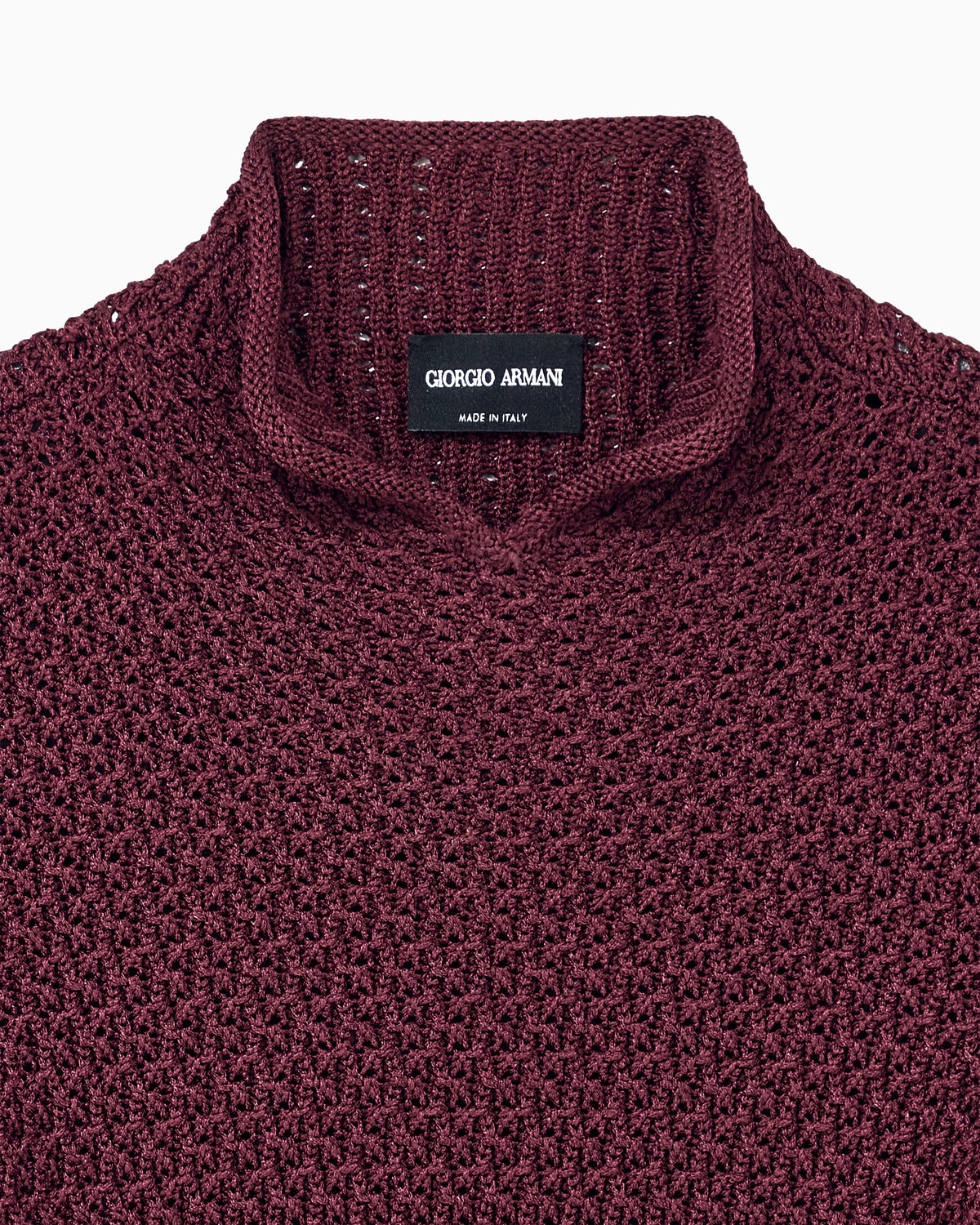 Slim fit short sleeve viscose sweater with honeycomb effect