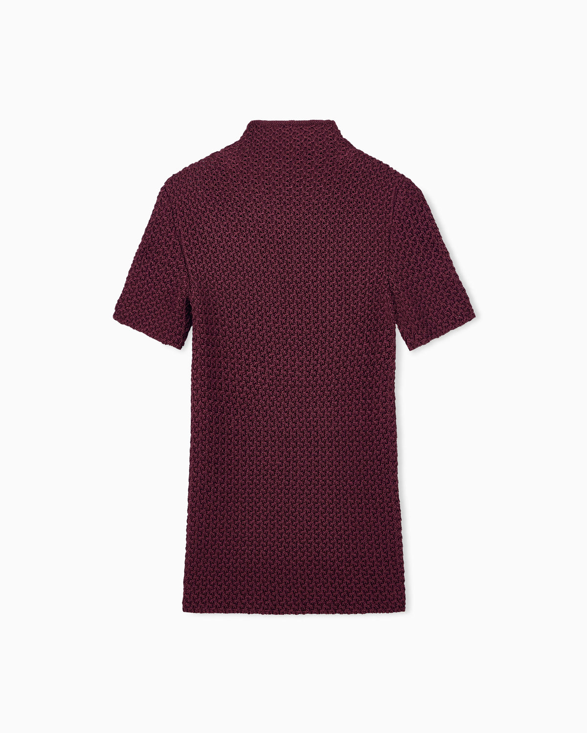 Slim fit short sleeve viscose sweater with honeycomb effect
