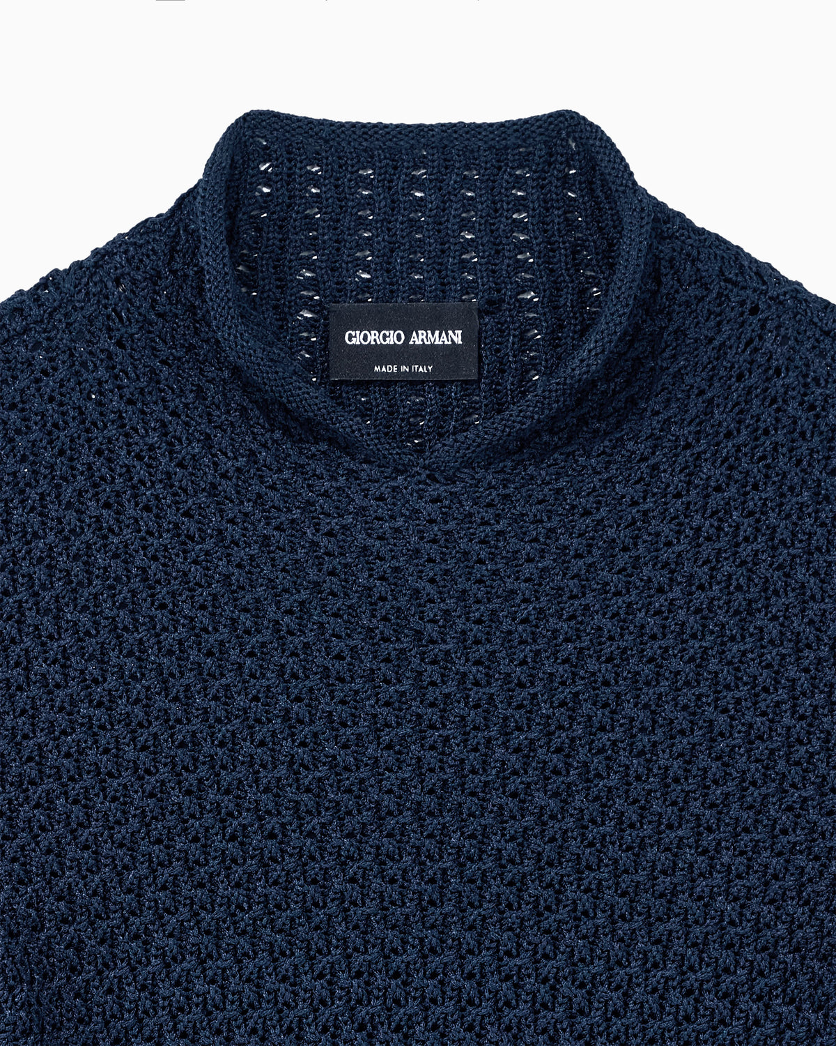 Slim fit short sleeve viscose sweater with honeycomb effect