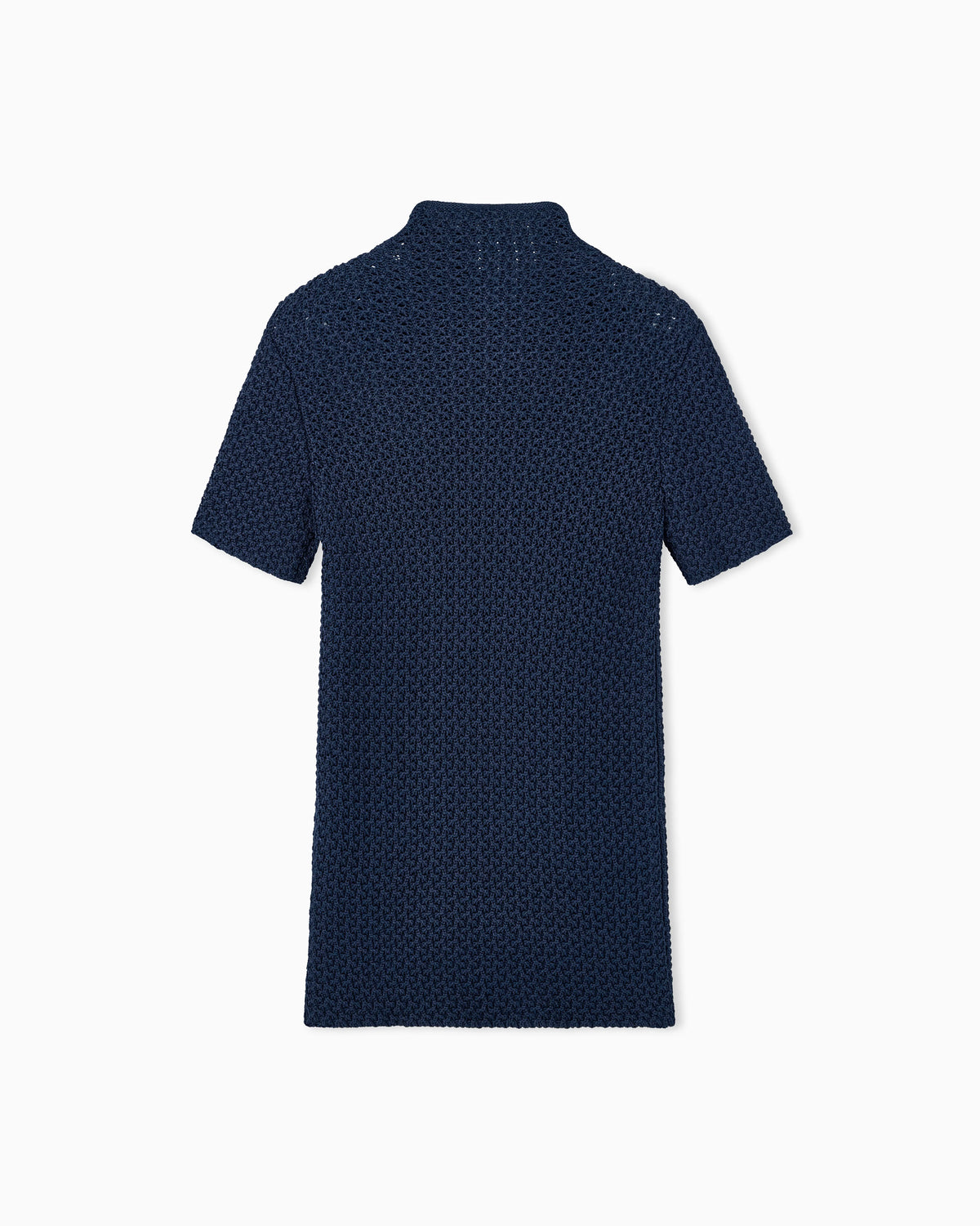 Slim fit short sleeve viscose sweater with honeycomb effect