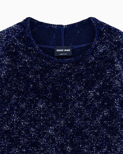 Sweater slim-fit devoré chenille with cashmere