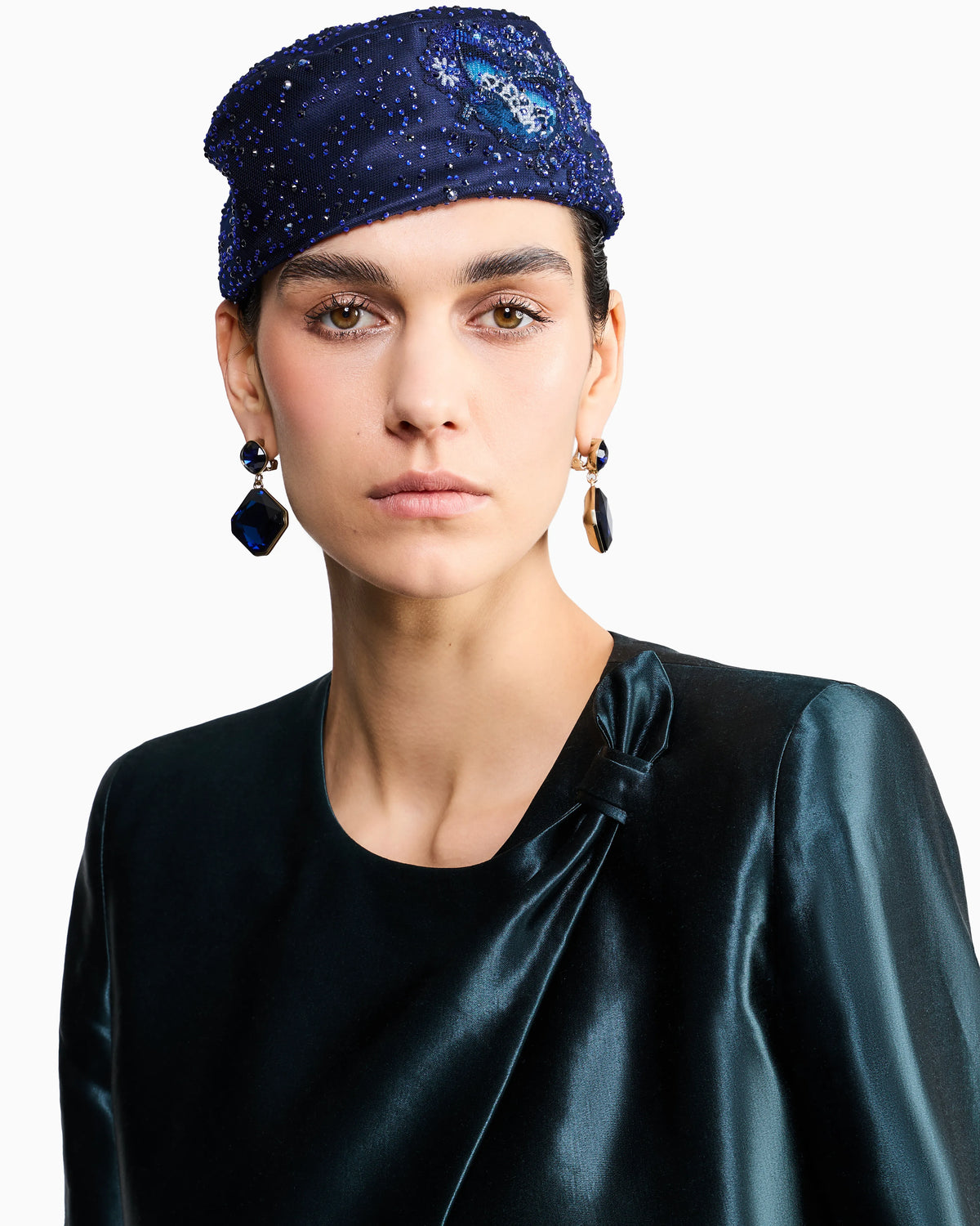 Cap with all-over rhinestones